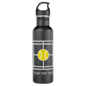 Black Tennis Court Wasserflasche Geschenk für Spie Edelstahlflasche (Vorderseite)