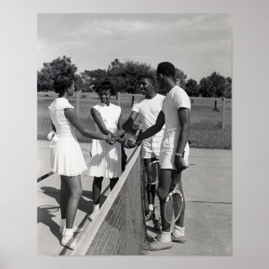 Black Tennis Players Poster (Vorne)