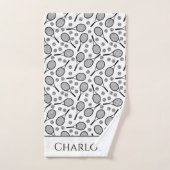 Black Tennis Rackets und Gray Balls Einfache Klass Badhandtuch Set (Handtuch)