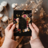 Black Terracotta Fall Floral Boho Chic Hochzeit Einladung