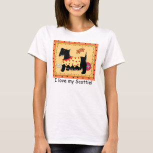 Black Terrier Dog Yellow Custom Scottie Liebe T-Shirt
