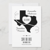 Black Texas Curling Ribbon Save the Date (Vorderseite)