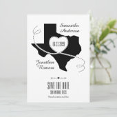 Black Texas Curling Ribbon Save the Date (Stehend Vorderseite)