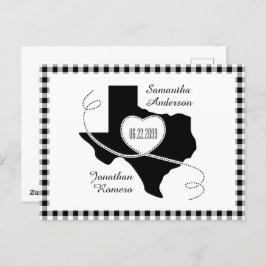 Black Texas Curling Ribbon Save the Date Postcard Postkarte