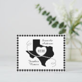 Black Texas Curling Ribbon Save the Date Postcard Postkarte (Stehend Vorderseite)