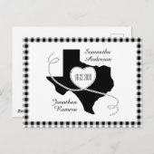 Black Texas Curling Ribbon Save the Date Postcard Postkarte (Vorne/Hinten)