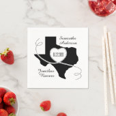Black Texas Curling Ribbon Wedding Date Serviette (Beispiel)