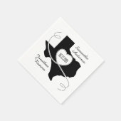 Black Texas Curling Ribbon Wedding Date Serviette (Ecke)