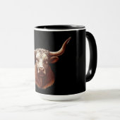 Black Texas longhorn Tasse (VorderseiteRechts)