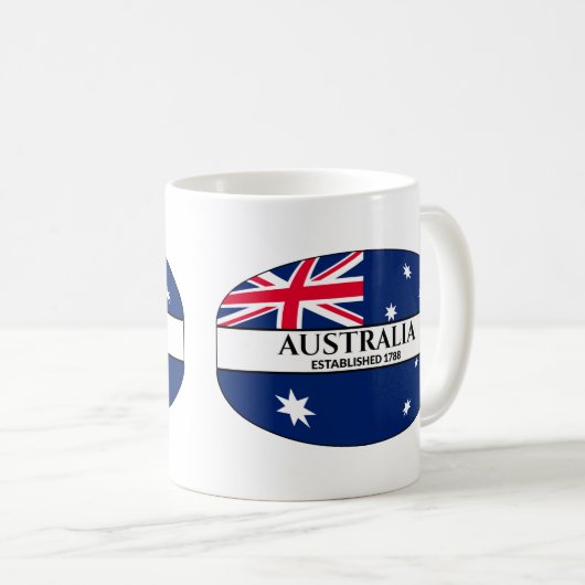 Black Text Australia - 1788 Flag Kaffeetasse (VorderseiteRechts)