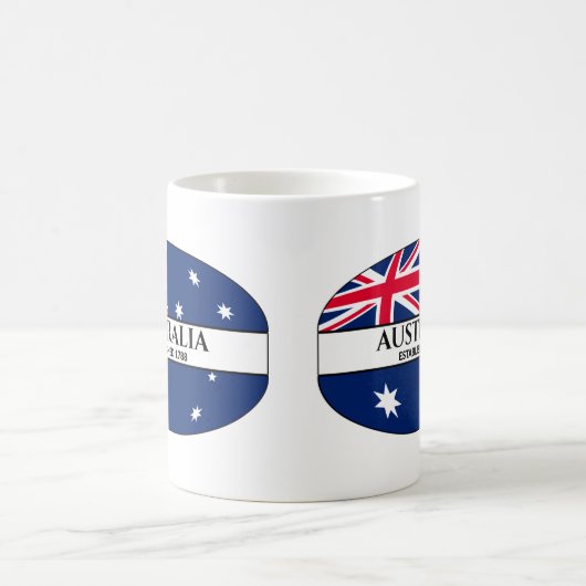 Black Text Australia - 1788 Flag Kaffeetasse (Mittel)