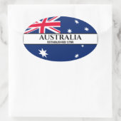 Black Text Australia - 1788 Flag Ovaler Aufkleber (Tasche)