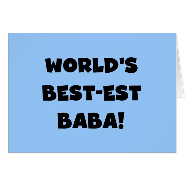 Black Text Best Baba T - Shirt und Geschenke (Vorderseite (Horizontal))