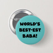 Black Text Best Baba T - Shirt und Geschenke Button (Vorne & Hinten)
