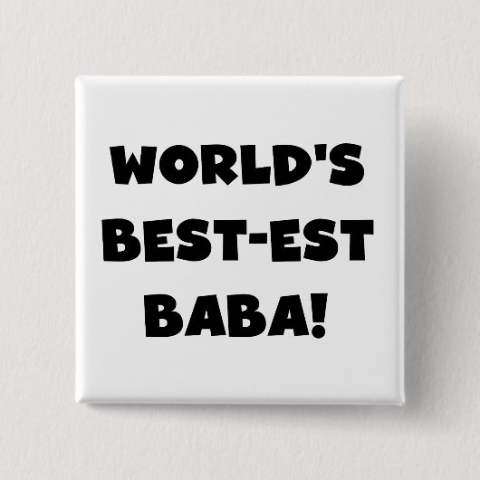 Black Text Best Baba T - Shirt und Geschenke Button (Vorderseite)