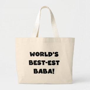 Black Text Best Baba T - Shirt und Geschenke Jumbo Stoffbeutel