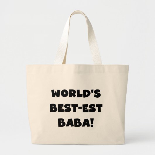 Black Text Best Baba T - Shirt und Geschenke Jumbo Stoffbeutel (Vorne)