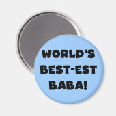 Black Text Best Baba T - Shirt und Geschenke Magnet (Vorderseite/Rückseite)