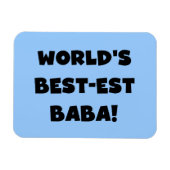 Black Text Best Baba T - Shirt und Geschenke Magnet (Horizontal)