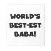 Black Text Best Baba T - Shirt und Geschenke Notizblock (Vorderseite)