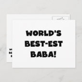 Black Text Best Baba T - Shirt und Geschenke Postkarte (Vorne/Hinten)