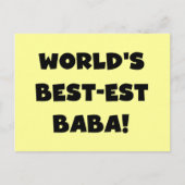 Black Text Best Baba T - Shirt und Geschenke Postkarte (Vorderseite)
