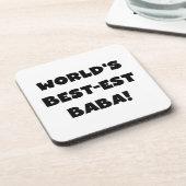 Black Text Best Baba T - Shirt und Geschenke Untersetzer (Linke Seite)