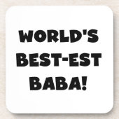 Black Text Best Baba T - Shirt und Geschenke Untersetzer (Vorderseite)