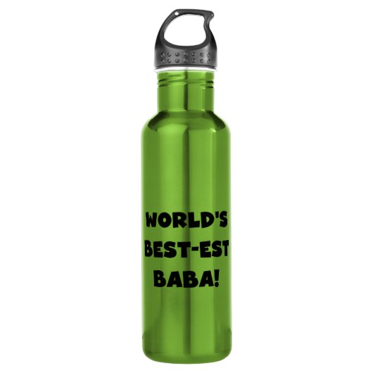 Black Text Best Baba T - Shirt und Trinkflasche (Vorderseite)