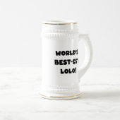 Black Text Best Lolo T - Shirt und Geschenke Bierglas (VorderseiteRechts)