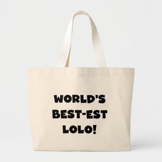 Black Text Best Lolo T - Shirt und Geschenke Jumbo Stoffbeutel (Vorne)