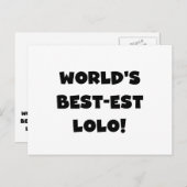 Black Text Best Lolo T - Shirt und Geschenke Postkarte (Vorne/Hinten)