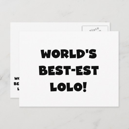 Black Text Best Lolo T - Shirt und Geschenke Postkarte (Vorne/Hinten)