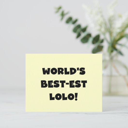 Black Text Best Lolo T - Shirt und Geschenke Postkarte (Stehend Vorderseite)