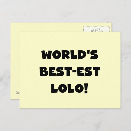 Black Text Best Lolo T - Shirt und Geschenke Postkarte (Vorne/Hinten)