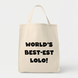 Black Text Best Lolo T - Shirt und Geschenke Tragetasche
