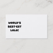 Black Text Best Lolo T - Shirt und Geschenke Visitenkarte (Rückseite)