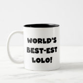 Black Text Best Lolo T - Shirt und Geschenke Zweifarbige Tasse (Links)