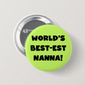 Black Text Best Nanna T - Shirt und Geschenke Button (Vorne & Hinten)