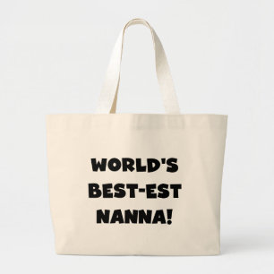Black Text Best Nanna T - Shirt und Geschenke Jumbo Stoffbeutel