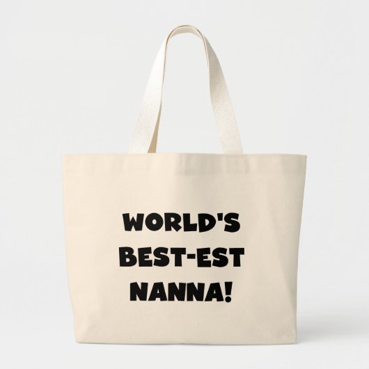 Black Text Best Nanna T - Shirt und Geschenke Jumbo Stoffbeutel (Vorne)