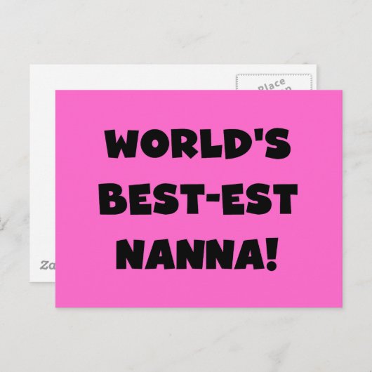 Black Text Best Nanna T - Shirt und Geschenke Postkarte (Vorne/Hinten)