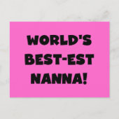 Black Text Best Nanna T - Shirt und Geschenke Postkarte (Vorderseite)