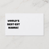 Black Text Best Nanna T - Shirt und Geschenke Visitenkarte (Rückseite)