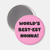 Black Text Best Nonna T - Shirt and Gifts Magnet (Vorderseite/Rückseite)