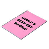 Black Text Best Nonna T - Shirt and Gifts Notizblock (Linke Seite)