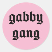 Black Text Gabby Gang Stickers (Vorderseite)