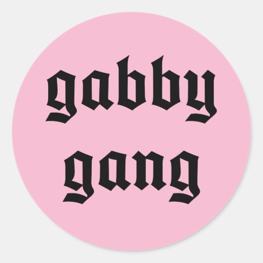 Black Text Gabby Gang Stickers (Vorderseite)