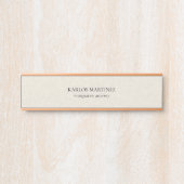 Black Text On Beige Linen Immigration Attorney Türschild (Vorderseite )