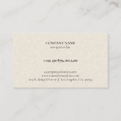 Black Text On Beige Linen Immigration Attorney Visitenkarte (Rückseite)
